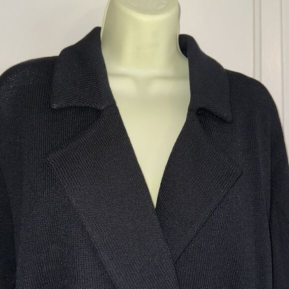 St. John by Marie Gray black knit double breasted cropped jacket - Picture 3 of 12